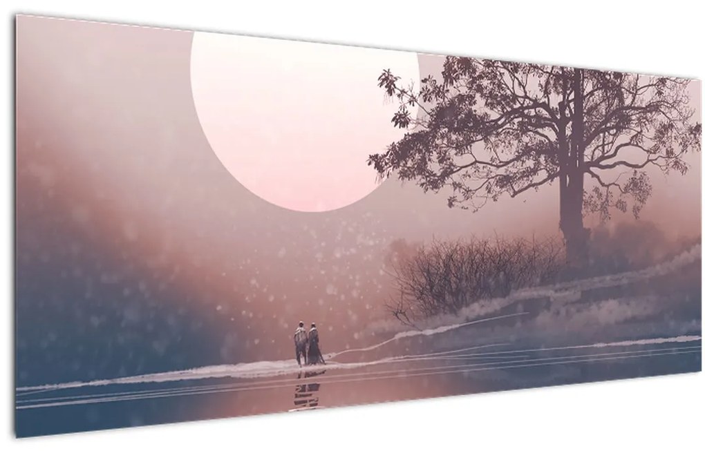 Tablou Perechea îndrăgostită (120x50 cm)