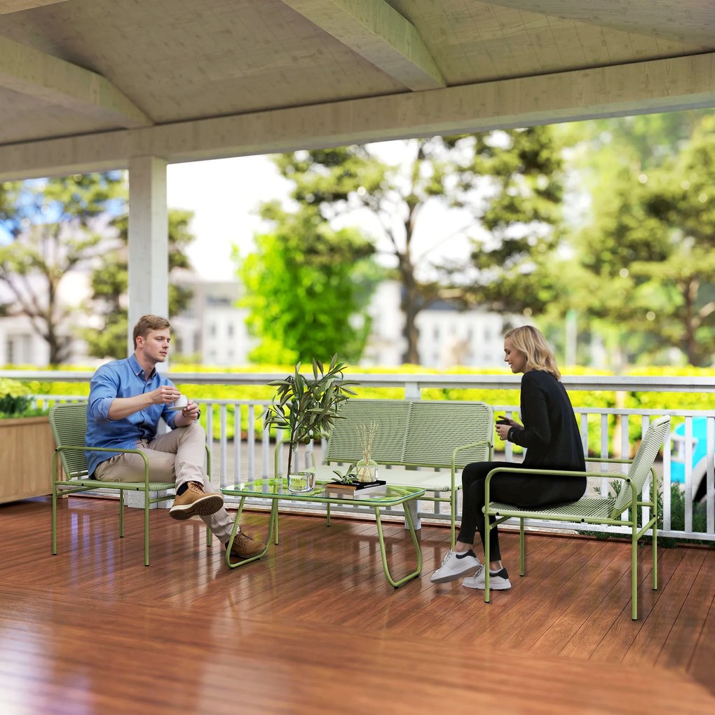 Outsunny Ratan Verde Balcon | Aosom Romania