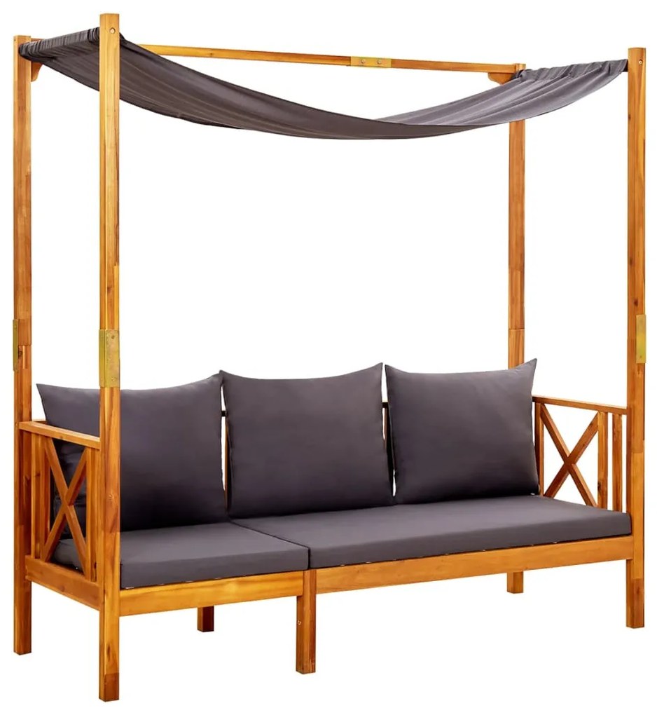 310321 vidaXL Bancă de grădină cu copertină, lemn masiv de acacia