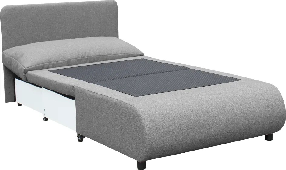 Fotoliu extensibil cu spaţiu de depozitare, gri, FLIK