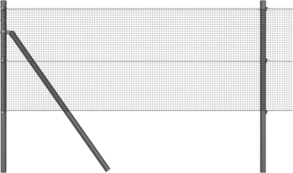 vidaXL Stâlp de gard. Gri 50 x 0,8 m (plasă de 12 x 12 mm) Oțel și PVC