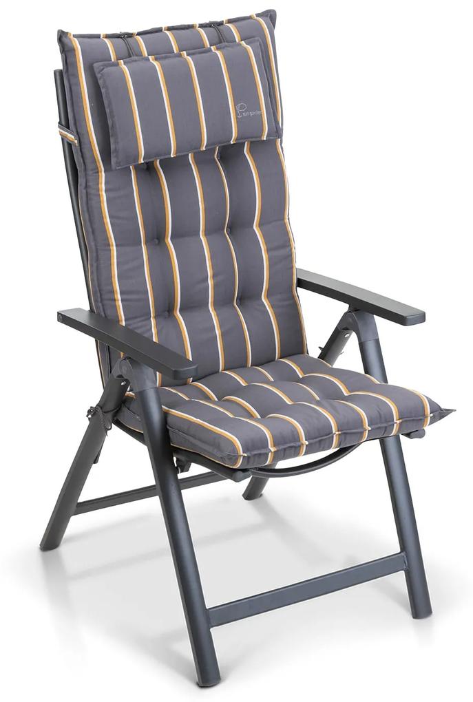 Sylt, pernă tapițată, pernă pentru scaun, spătar mai înat, poliester, 50 × 120 × 9 cm, 8 × covoraș