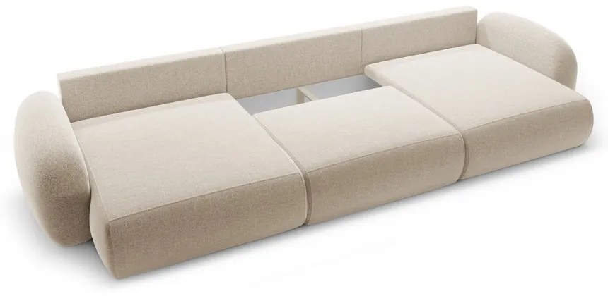 Colțar bej extensibil/cu spațiu de depozitare cu tapițerie din chenille (în formă de "U") Tonale – Cosmopolitan Design