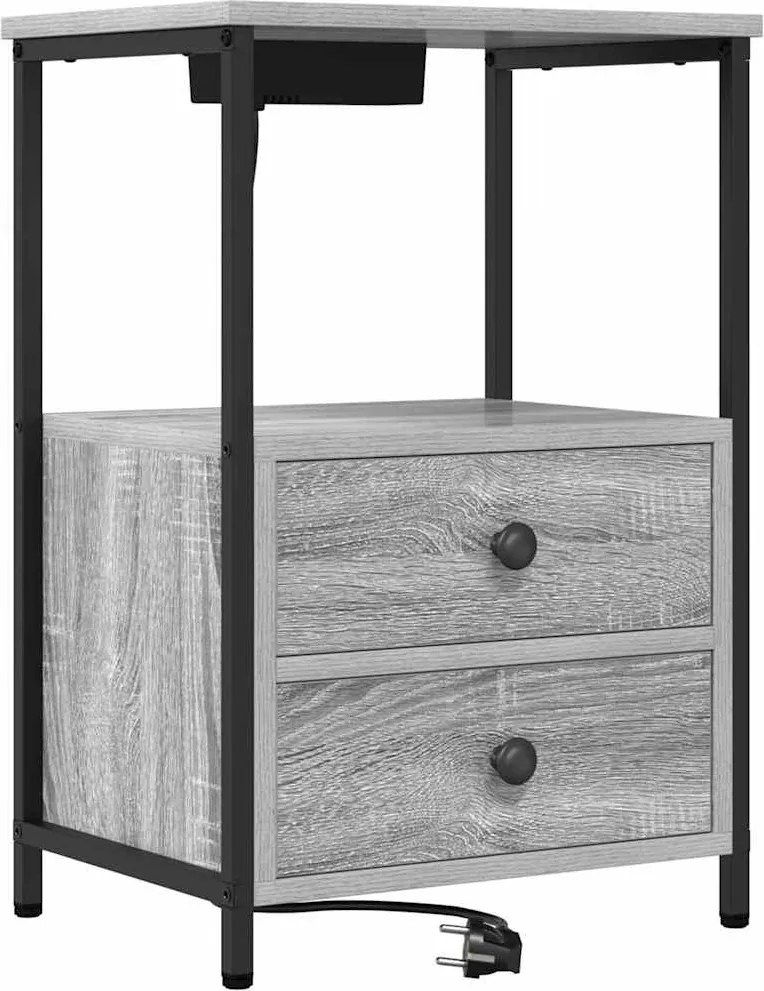 vidaXL Dulap de noapte Gri Sonoma 40 x 31 x 60 cm Lemn compozit