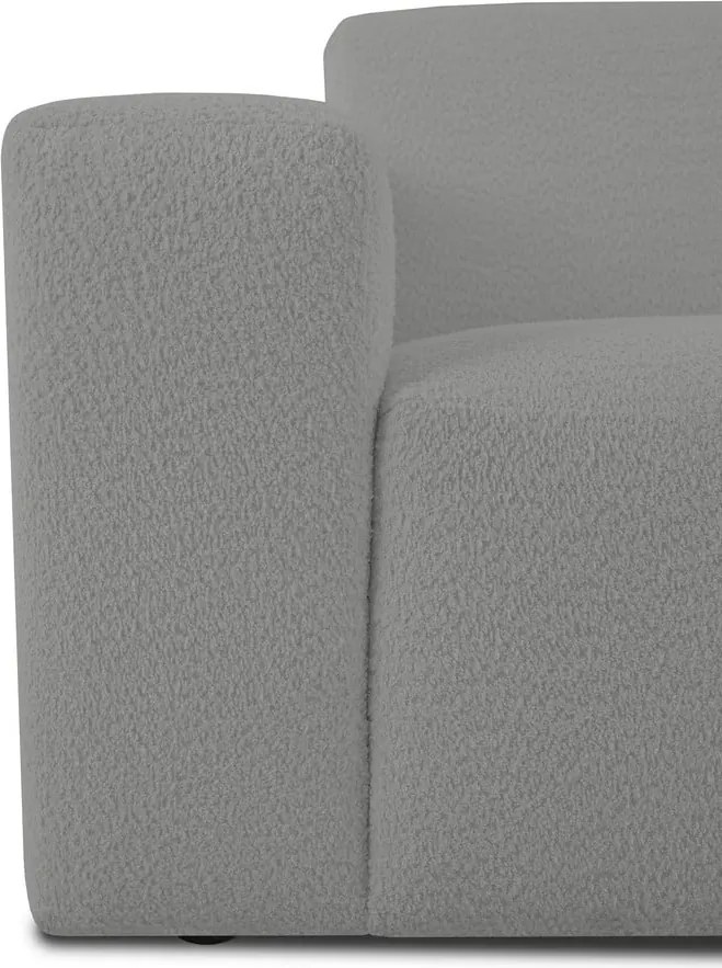 Colțar gri cu tapițerie din stofă bouclé (în formă de "U") Roxy – Scandic