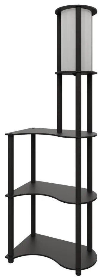 Lampă de podea cu polițe NOTO, 1xE27/40W/230V, neagră