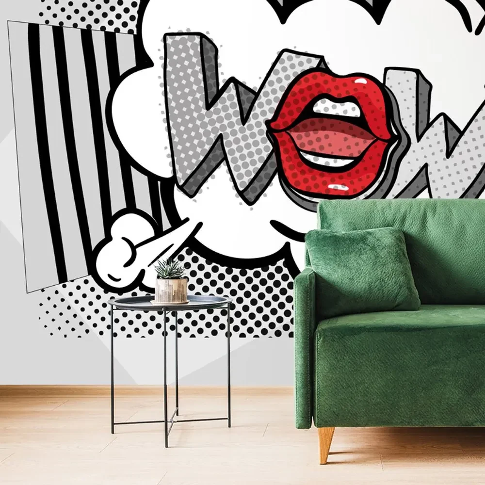 Tapet autoadeziv pop art gri elegante - WOW!
