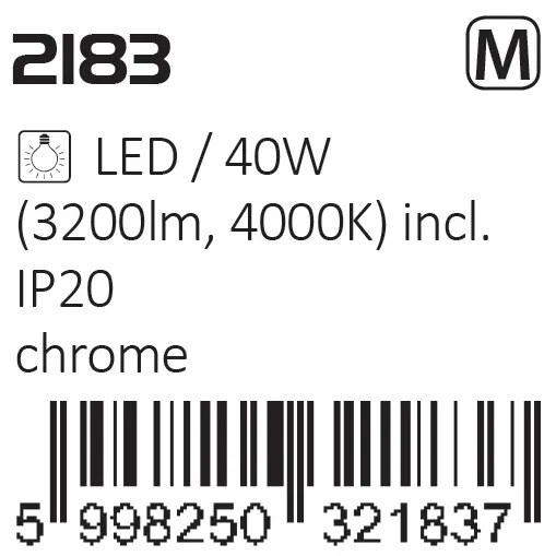 Lustra aplicata LED metal cromat Selena 46cm 2183 RX