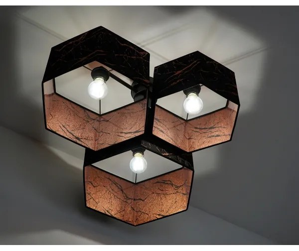 Lustră aplicată Duolla ROLLER TRIO HEX 3xE27/15W/230V negru/cupru