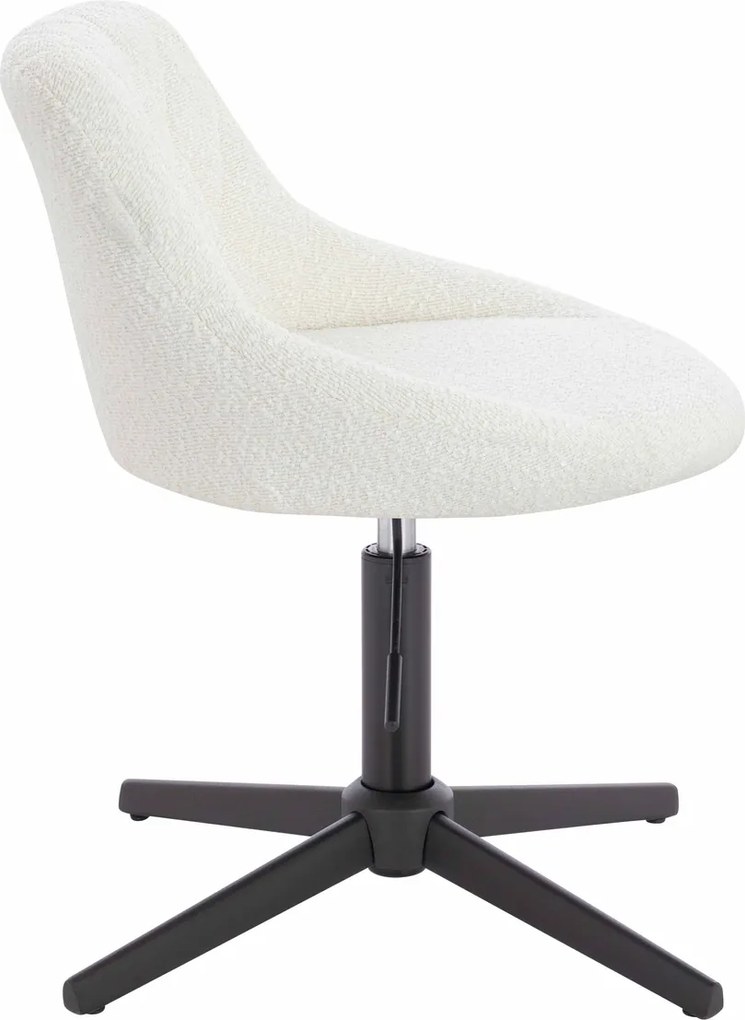 HR1054CROSS Scaun Crem Boucle cu Bază Neagră