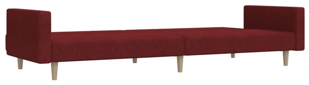 Canapea extensibila cu 2 locuri, rosu vin, textil Bordo, Fara suport de picioare