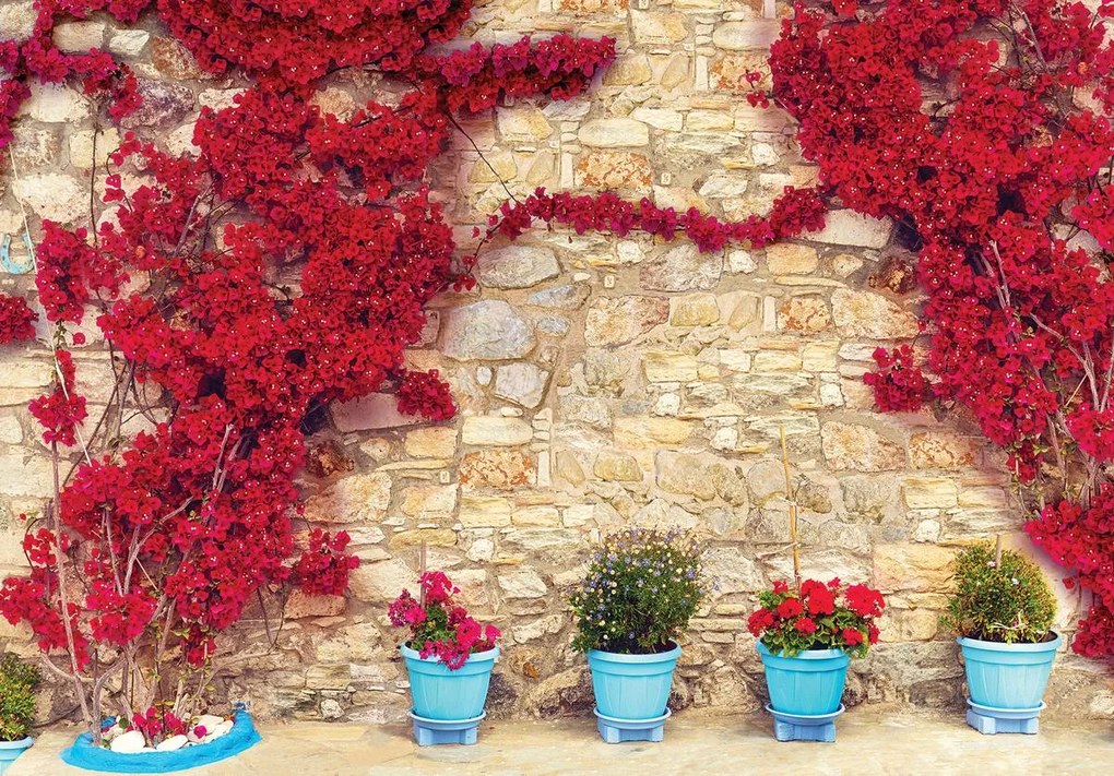 Fototapet - Perete cu flori (152,5x104 cm)