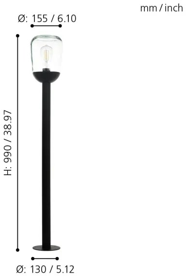Eglo 98703 - Lampă exterior DONATORI 1xE27/60W/230V IP44