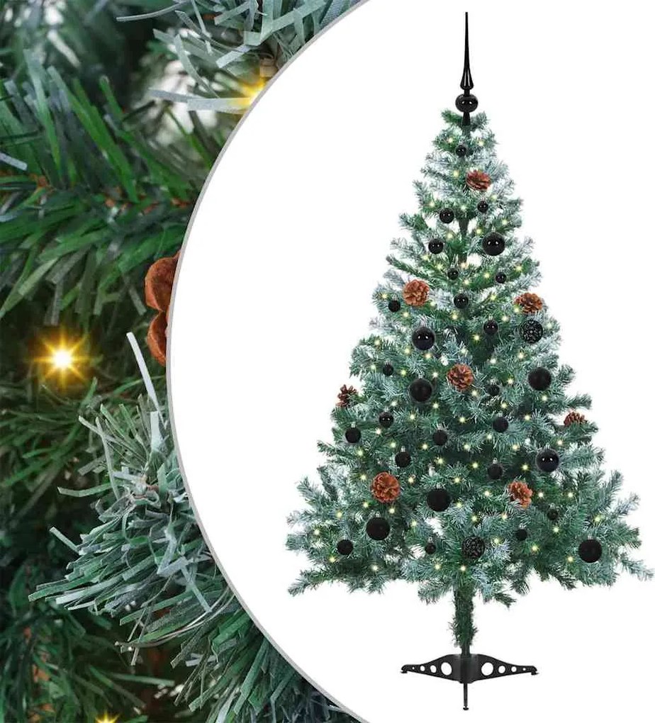 vidaXL Brad de Crăciun artificial cu 150 LED Verde 150 cm PVC și Oțel