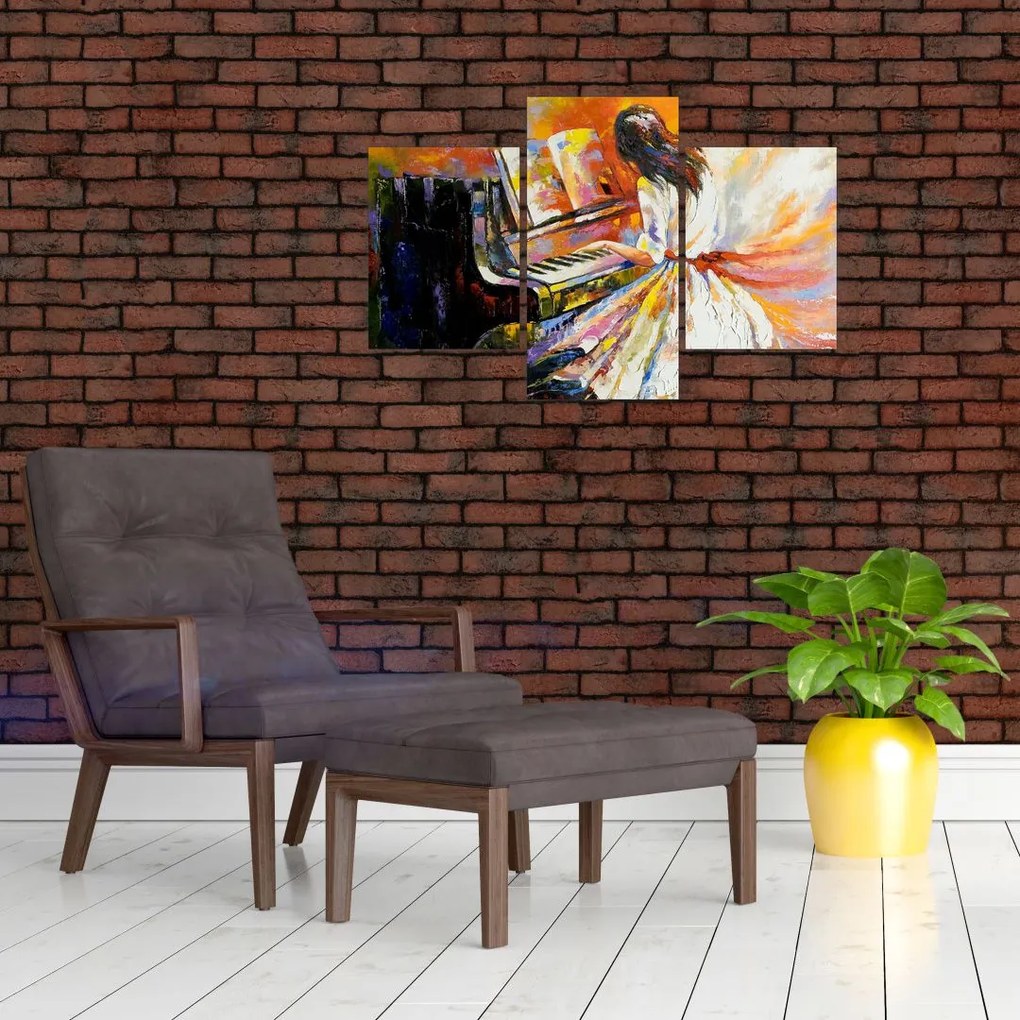 Tablou - Femeia cântând la pian (90x60 cm)