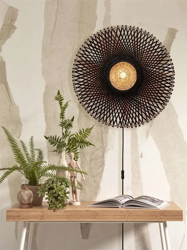 Aplica de perete eco din bambus Kalimantan 60cm nat/bl