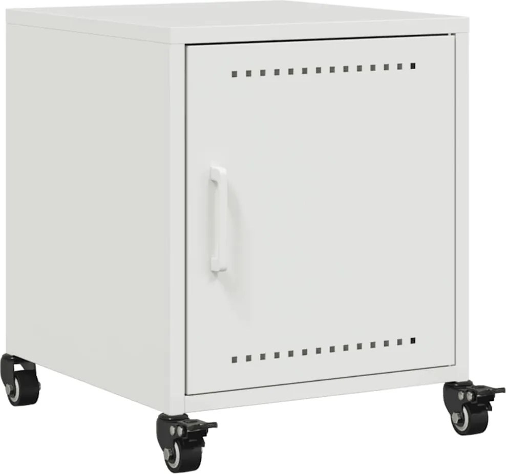 vidaXL Noptieră, alb, 36x39x43,5 cm, oțel