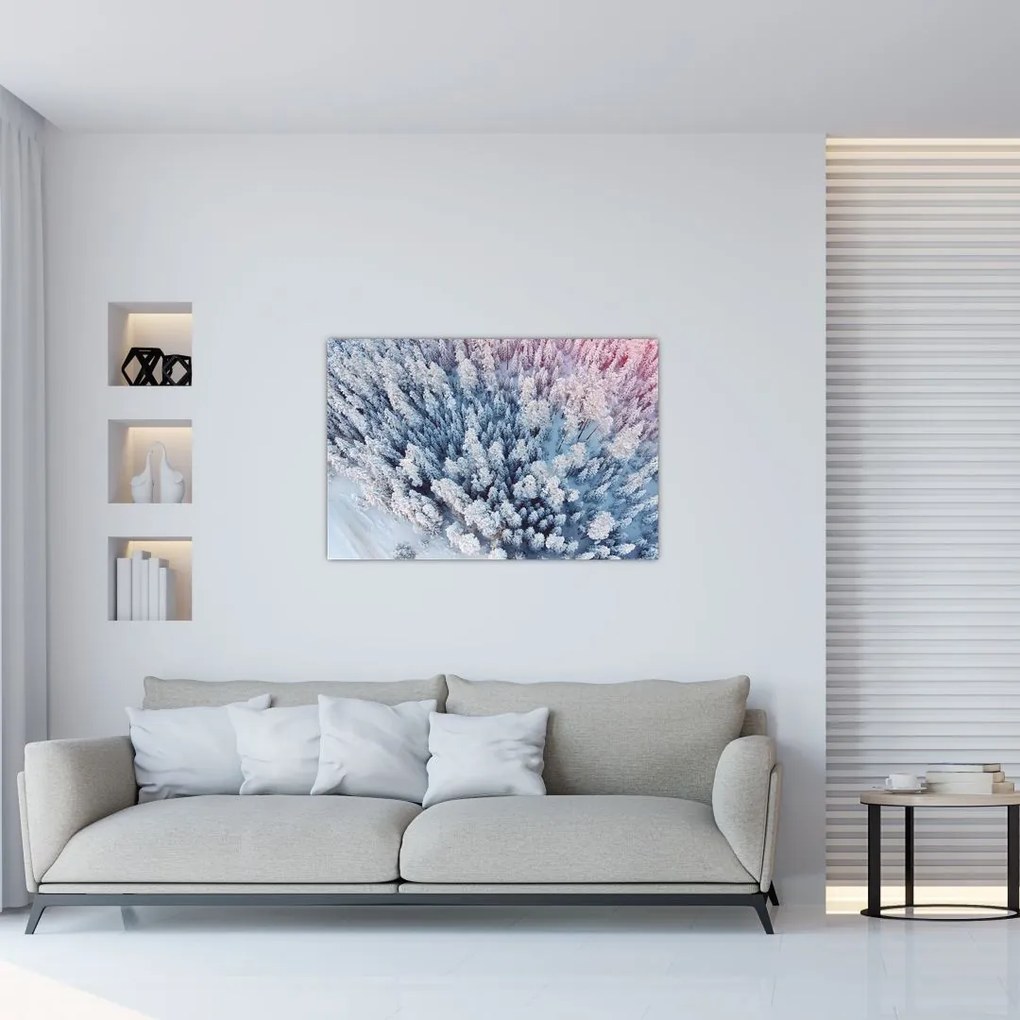 Tablou cu copaci înzăpeziți (90x60 cm)