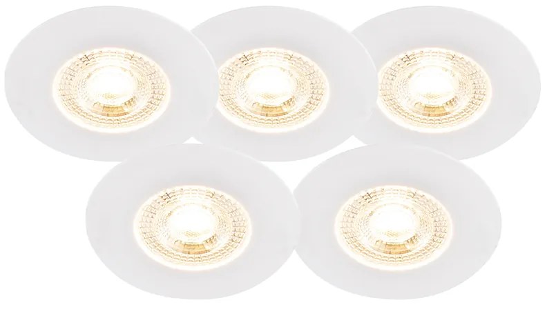 Set de 5 spoturi îngropate albe cu dimmer în 3 trepte - Ulo