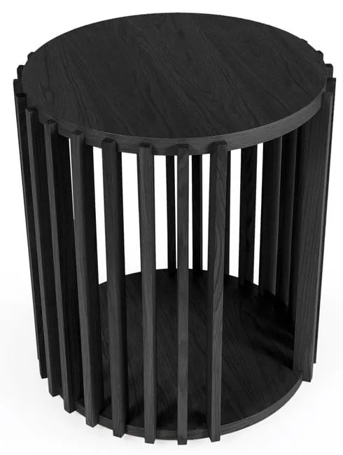 Măsuță auxiliară Woodman Drum, ø 53 cm, negru