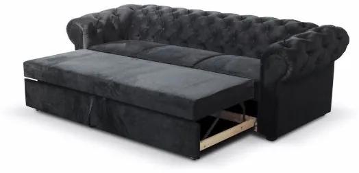 Set cu 1 canapea extensibila, 1 canapea fixa si 1 fotoliu negru Valent