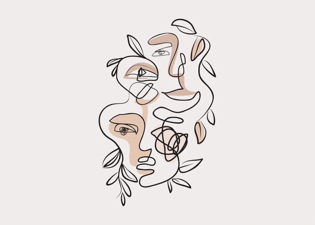 Tablou - Line art facials (70x50 cm)
