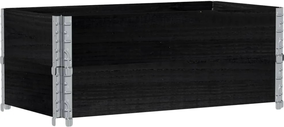 vidaXL Jardinieră de grădină, negru, 100x50 cm, lemn masiv pin