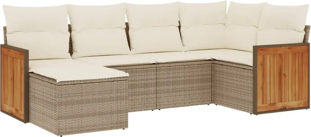 vidaXL Set canapele de grădină cu perne, 6 piese, bej, poliratan