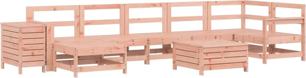 vidaXL Set canapele grădină, 9 piese, lemn masiv brad douglas