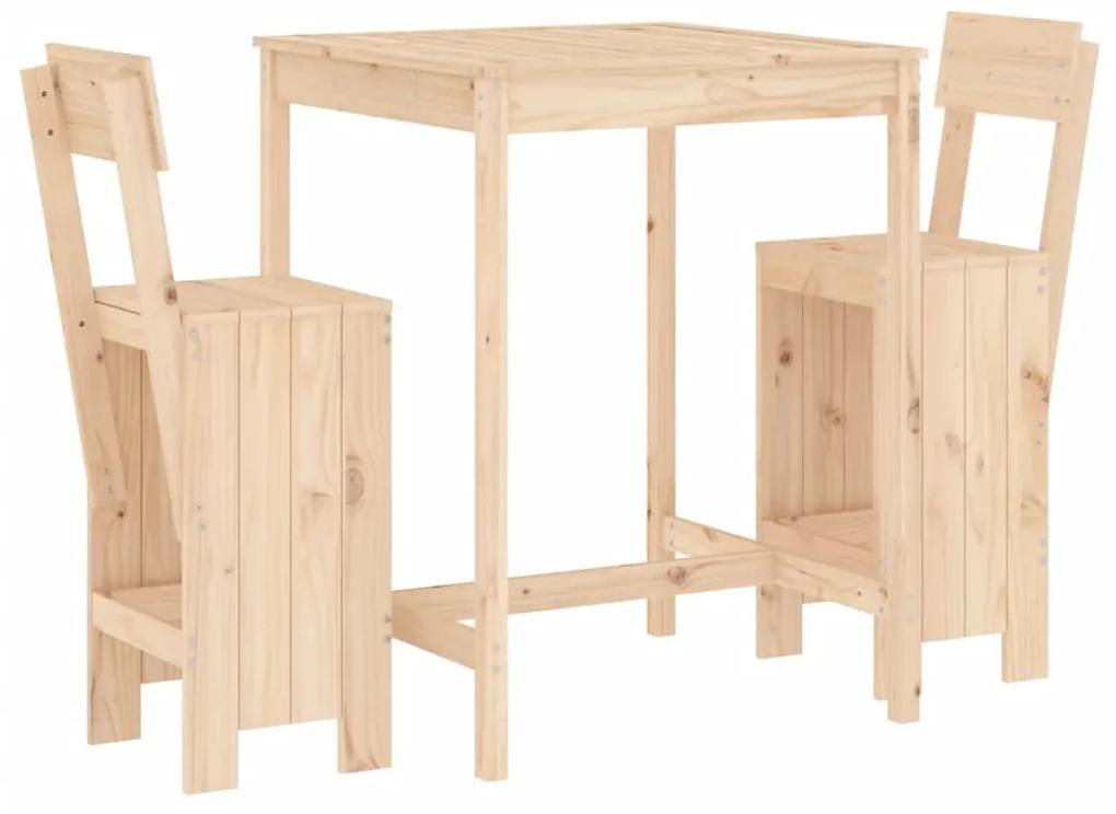 3157793 vidaXL Set mobilier de bar, 3 piese, lemn masiv de pin