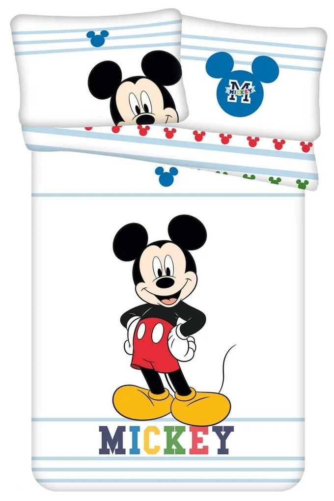 Lenjerie de pat pentru copii MickeyColors baby, 100 x 135 cm, 40 x 60 cm