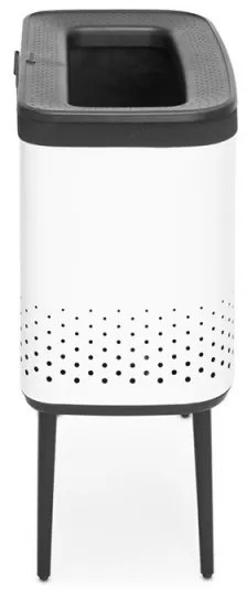 Cos de rufe Brabantia Bo 1004174, 60 L, Umplere fara deschidere, Orificii aerisire, Picioare reglabile, Alb