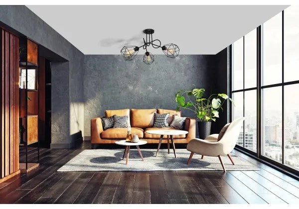 Lustră aplicată KARO 3xE27/15W/230V neagră