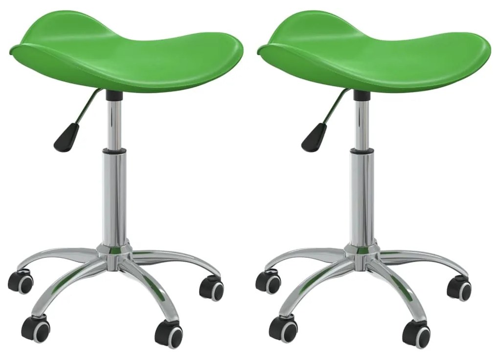 335108 vidaXL Scaune de bucătărie pivotante, 2 buc. verde, piele artificială