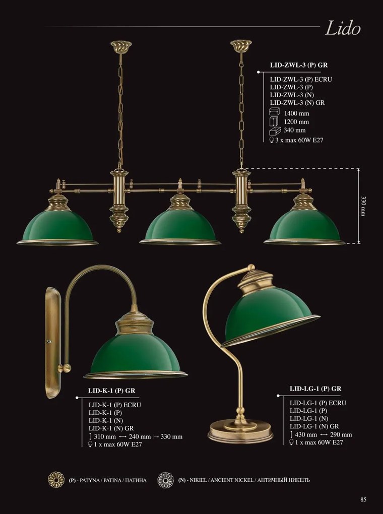 Lustra design clasic realizata manual Lido, 2L