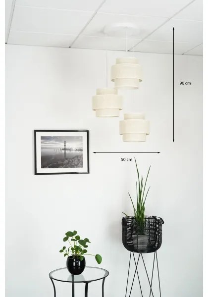 Lustră pe cablu Brilagi SPACE YUTE 3xE27/15W/230V crem/alb