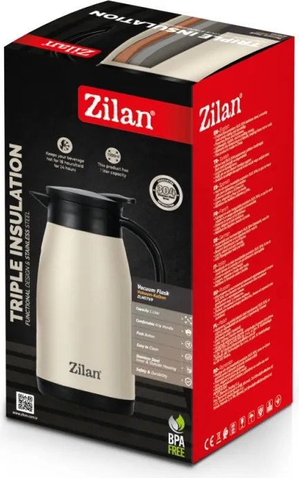 Termos Zilan ZLN0769 din inox, capacitate 1L, metine rece pana la 24 ore si cald pana la 18 ore