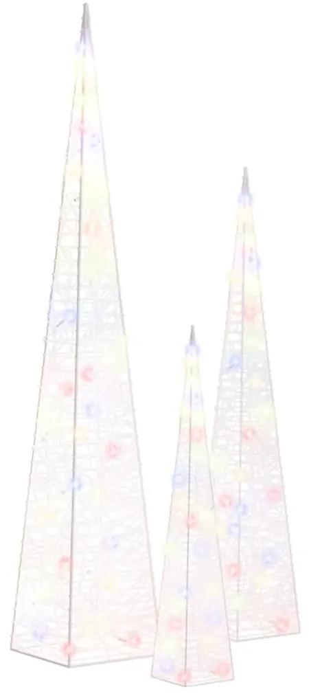 Set conuri decorative cu LED-uri multicolor 30 45 60 cm acril 1, Multicolour, 30 45 60 cm