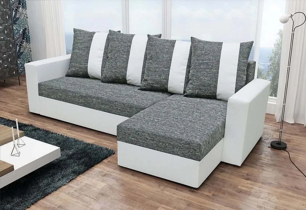 Expedo Colțar extensibil GRASSA, 233x140, Kornet 10/Dolaro 511 alb