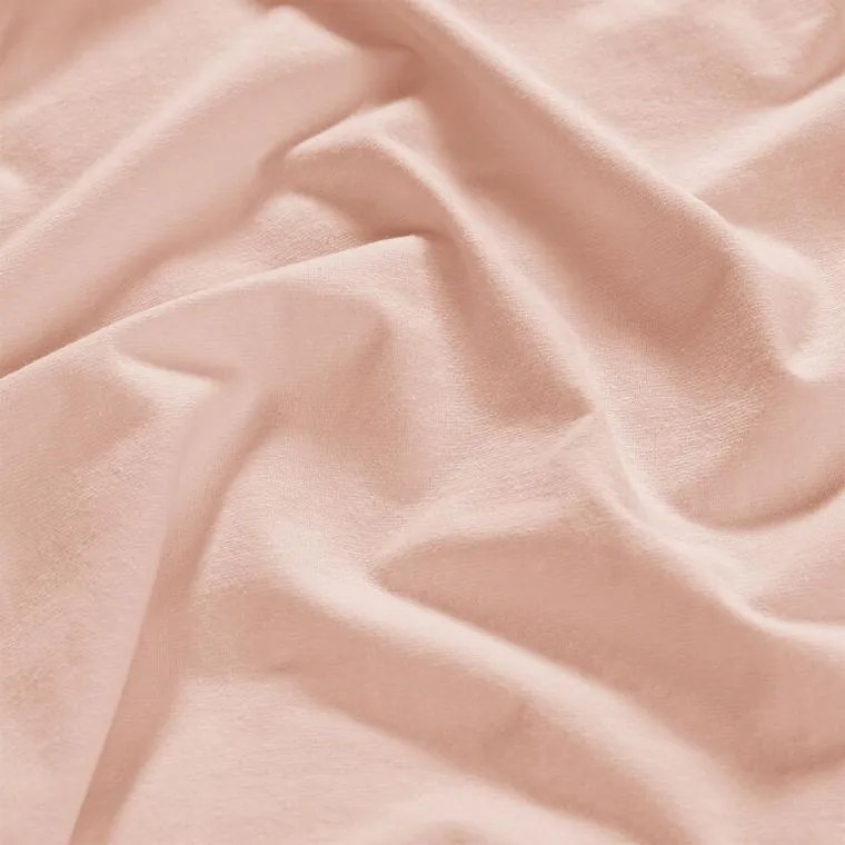decoDoma Cearșaf elastic jersey cu elastan pudră 180 x 200 cm