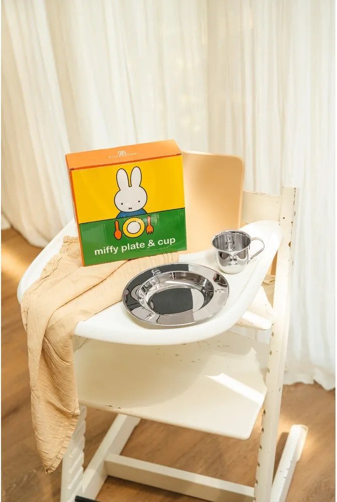 Set de veselă pentru copii 2 buc. din oțel inoxidabil Miffy – Zilverstad
