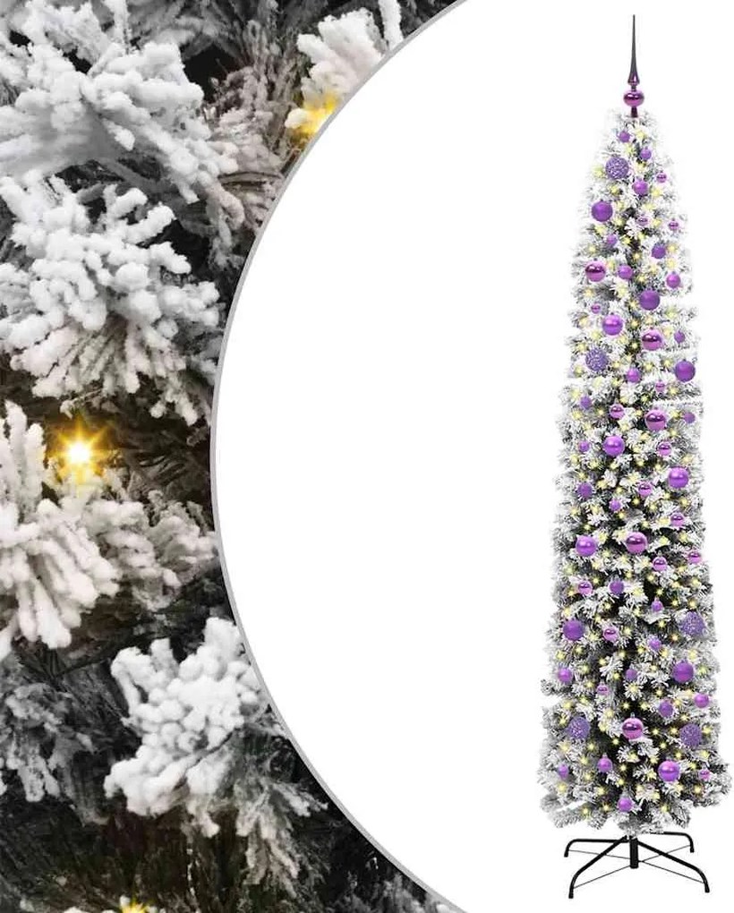 vidaXL Brad de Crăciun artificial Verde 210 cm PVC și oțel și plastic