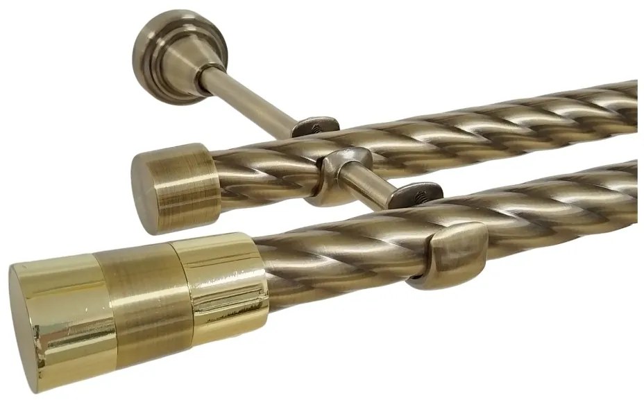 Galerie TWIST dubla VALEO fara inele 19/19 mm - aur antic (Alege marime: 160 cm)
