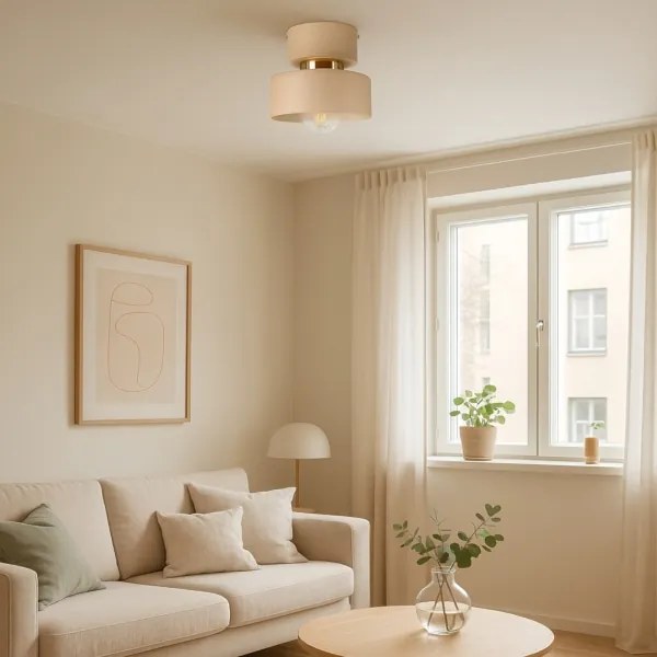 Plafonieră IGNIA, 1x E27, 60 W, 230 V, taupe