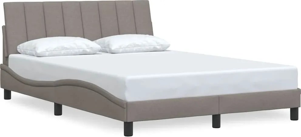 vidaXL Cadru de pat fără saltea, Hanko, gri taupe, 140x190 cm, textil