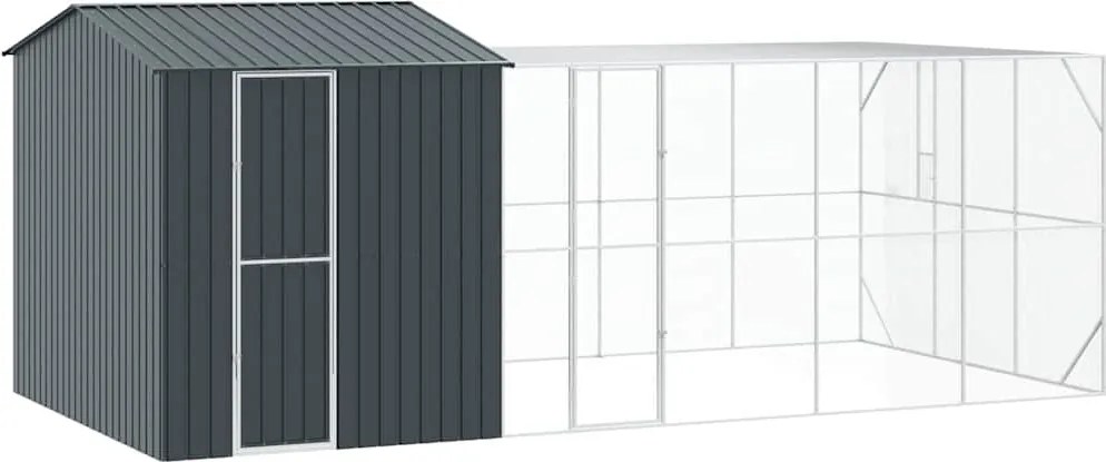 vidaXL Cușcă pentru păsări Antracit 635 x 304 x 247 cm Oțel Galvanizat