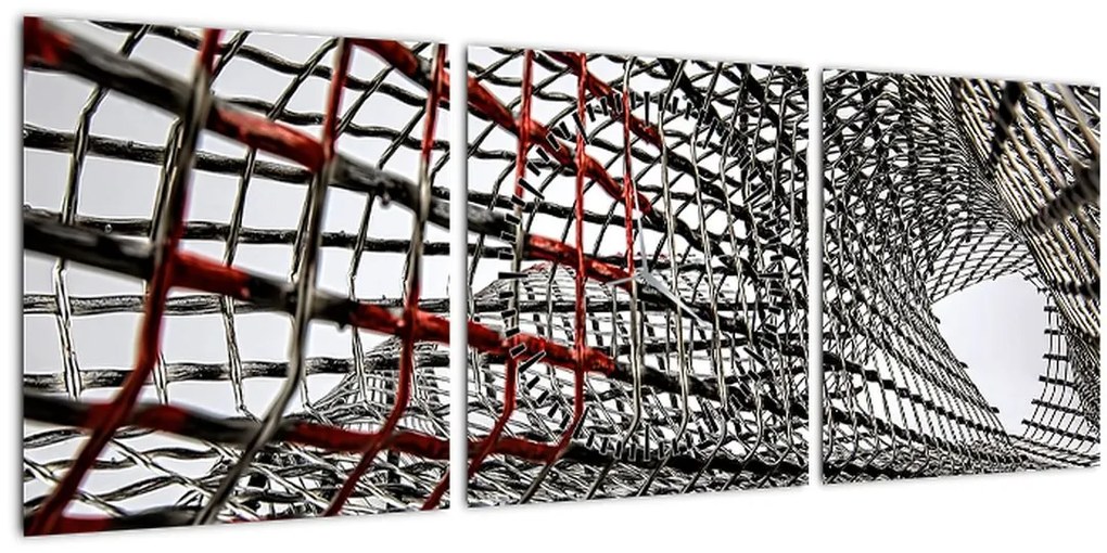 Tablou cu construcție din fier (cu ceas) (90x30 cm)