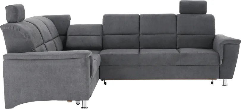Colţar extensibil, material textil gri, model stânga, SANTIAGO