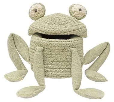 Coș de jucării pentru copii verde din material textil ø 15x15 cm Mini Fred the Frog – Lorena Canals
