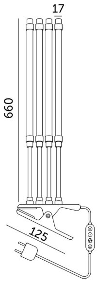 Lampă LED reglabilă cu clemă pentru plante VITARO 4xLED/10W/230V negru